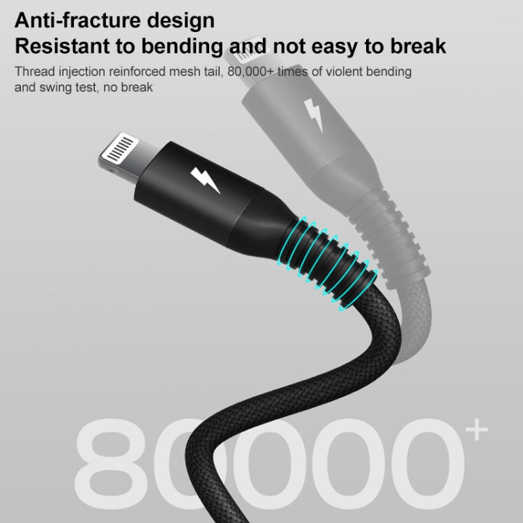 MOMAX DL51D Type-C / USB-C to 8 Pin PD Braided Fast Charging Cable, Length: 1.2m (Black) - free shipping - PMC Jewellery - Order now!