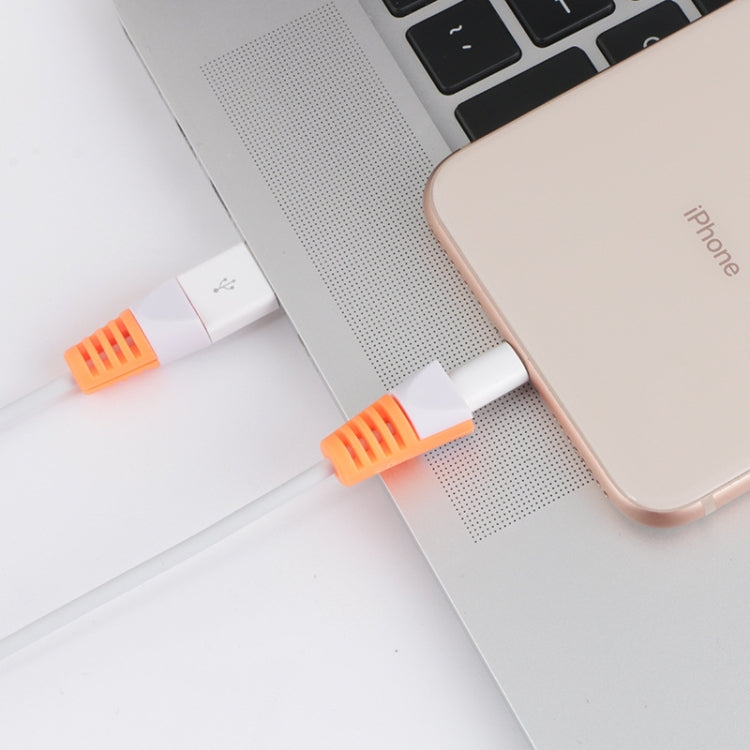 2 PCS Anti-break USB Charge Cable Winder Protective Case Protection Sleeve(Orange) - free shipping - PMC Jewellery - Order now!