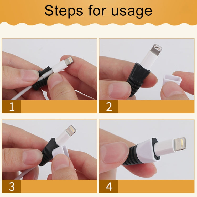 2 PCS Anti-break USB Charge Cable Winder Protective Case Protection Sleeve(Orange) - free shipping - PMC Jewellery - Order now!