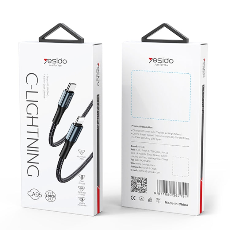 Yesido CA95 3A 20W USB-C / Type-C to 8 Pin Fast Charging Cable, Length: 1.2m - 2 in 1 Cable by Yesido | Online Shopping South Africa | PMC Jewellery | Buy Now Pay Later Mobicred