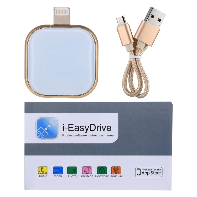 RQW-18S 8 Pin 64GB Multi-functional Flash Disk Drive with USB / Micro USB to Micro USB Cable(Gold) - U Disk & Card Reader by PMC Jewellery | Online Shopping South Africa | PMC Jewellery | Buy Now Pay Later Mobicred