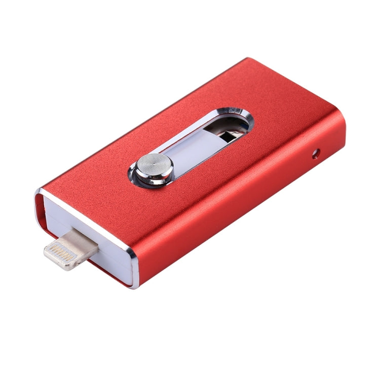 RQW-02 3 in 1 USB 2.0 & 8 Pin & Micro USB 64GB Flash Drive(Red) - U Disk & Card Reader by PMC Jewellery | Online Shopping South Africa | PMC Jewellery | Buy Now Pay Later Mobicred