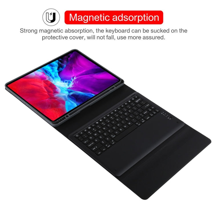 T129 Detachable Bluetooth Black Keyboard Microfiber Leather Tablet Case for iPad Pro 12.9 inch (2020), with Holder (Green) - For iPad Pro by PMC TechLife | Online Shopping South Africa | PMC TechLife