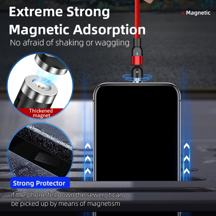 2m 2A Output USB to 8 Pin Nylon Braided Rotate Magnetic Charging Cable(Black) - Charging Cable & Head by PMC Jewellery | Online Shopping South Africa | PMC Jewellery | Buy Now Pay Later Mobicred