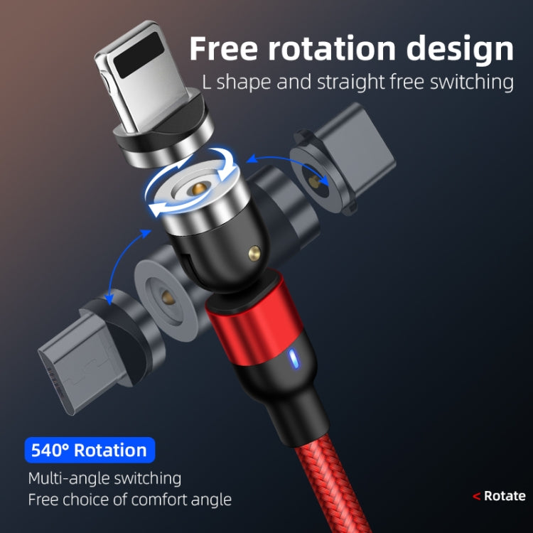2m 2A Output USB to 8 Pin Nylon Braided Rotate Magnetic Charging Cable(Black) - Charging Cable & Head by PMC Jewellery | Online Shopping South Africa | PMC Jewellery | Buy Now Pay Later Mobicred