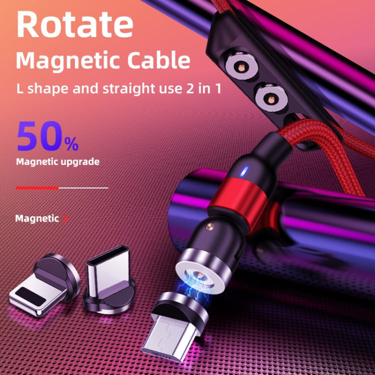2m 2A Output USB to 8 Pin Nylon Braided Rotate Magnetic Charging Cable(Black) - Charging Cable & Head by PMC Jewellery | Online Shopping South Africa | PMC Jewellery | Buy Now Pay Later Mobicred