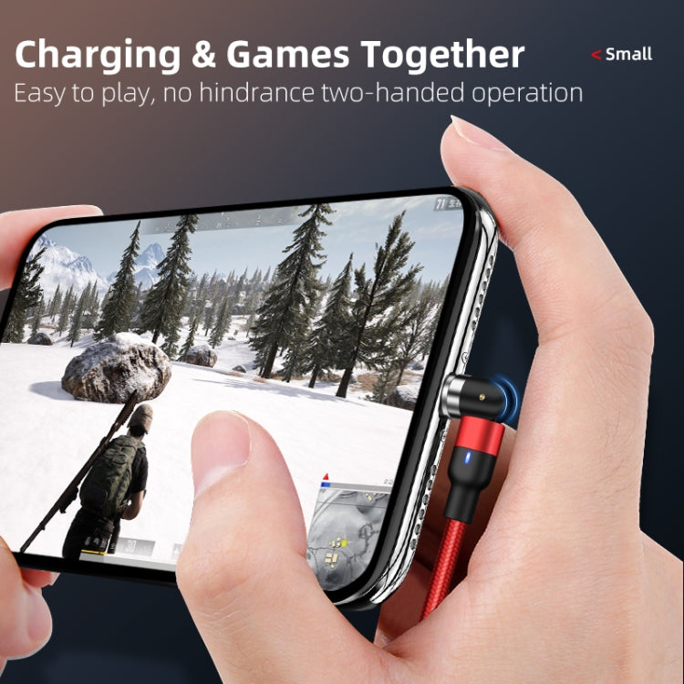 2m 2A Output 3 in 1 USB to 8 Pin + USB-C / Type-C + Micro USB Nylon Braided Rotate Magnetic Charging Cable (Red) - Charging Cable & Head by PMC Jewellery | Online Shopping South Africa | PMC Jewellery | Buy Now Pay Later Mobicred