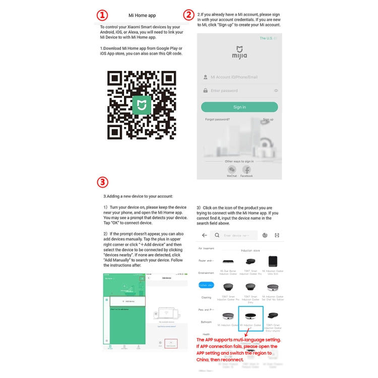 Original Xiaomi Mijia 2100W OLED Screen Induction Cooker 2 NFC Connection App Control, US Plug - free shipping - PMC TechLife - Order now!