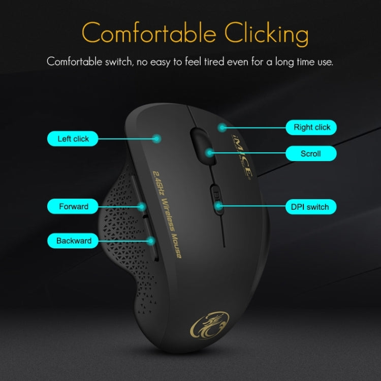 iMICE G6 Wireless Mouse 2.4G Office Mouse 6-button Gaming Mouse(Black) - free shipping - PMC TechLife - Order now!
