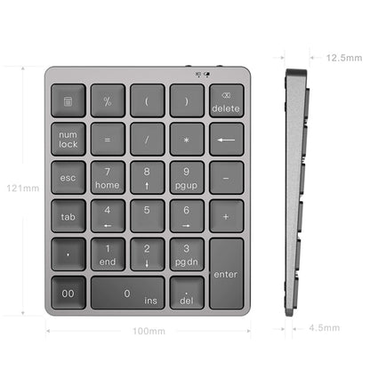 N960 Ultra-thin Universal Aluminum Alloy Rechargeable Wireless Bluetooth Numeric Keyboard (Silver) - Mini Keyboard by PMC Jewellery | Online Shopping South Africa | PMC Jewellery | Buy Now Pay Later Mobicred