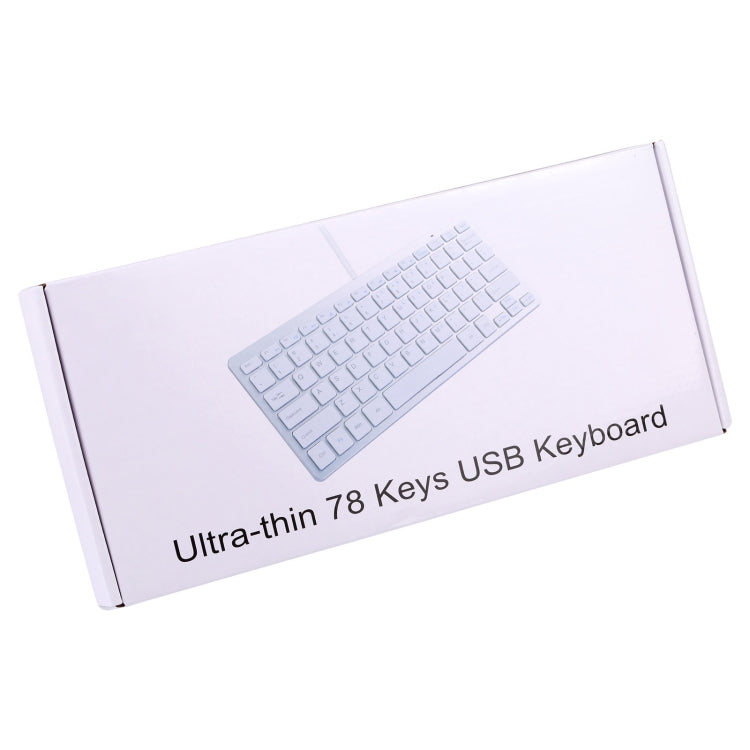 450 78 Keys Ultra-thin USB Wired Keyboard(Silver) - Wired Keyboard by PMC Jewellery | Online Shopping South Africa | PMC Jewellery | Buy Now Pay Later Mobicred