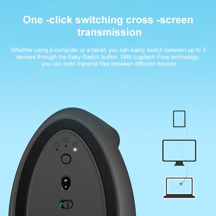 Logitech Lift Vertical 1000DPI 2.4GHz Ergonomic Wireless Bluetooth Dual Mode Mouse (Black) - free shipping - PMC Jewellery - Order now!