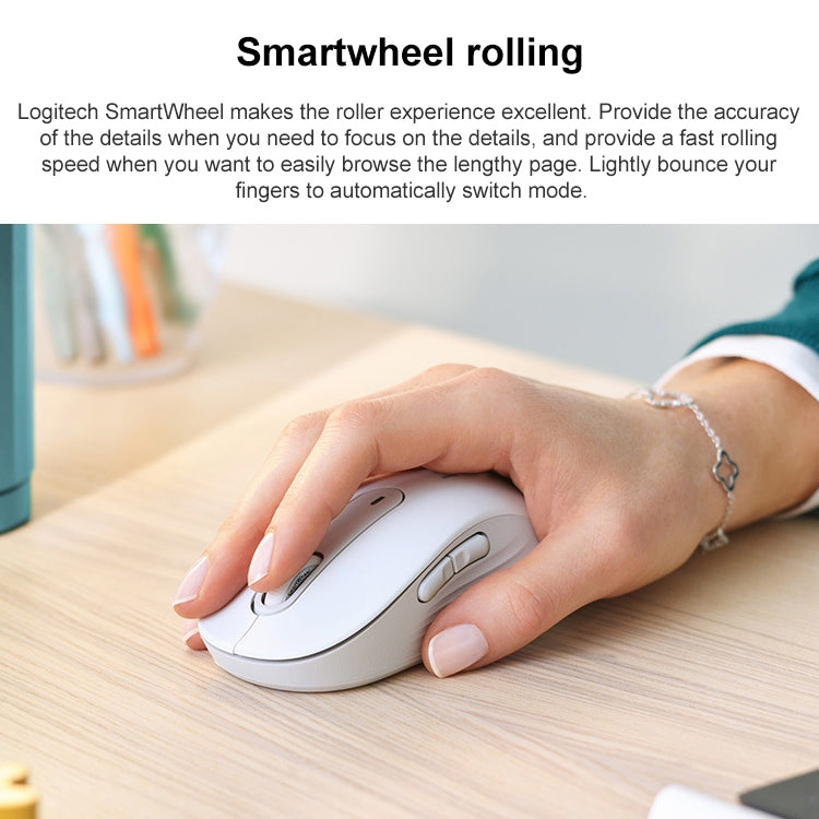 Logitech M650L 2000DPI 2.4GHz Wireless Bluetooth Dual Mode Mouse (White) - free shipping - PMC Jewellery - Order now!