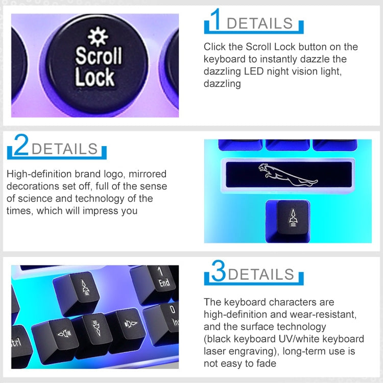 ZGB G21 Luminous Wired Keyboard + Mouse Set (Black) - Wired Keyboard by Chasing Leopard | Online Shopping South Africa | PMC TechLife | Buy Now Pay Later Mobicred