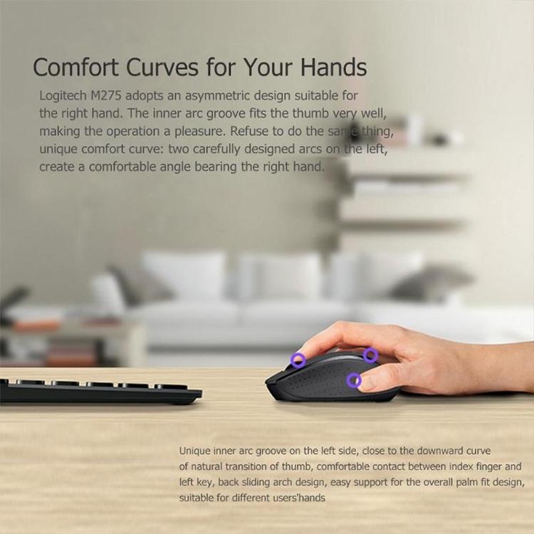 Logitech M280 2.4GHz 3-keys 1000DPI Wireless Optical Mouse, Wireless Range: 10m(Black) - free shipping - PMC Jewellery - Order now!