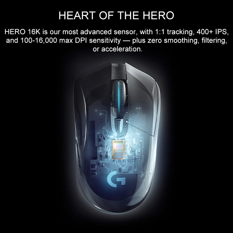 Logitech G703 LIGHTSPEED 16000 DPI 6 Programmable Buttons HERO 16K Sensor RGB Backlight Wireless Optical Gaming Mouse(Black) - free shipping - PMC TechLife - Order now!