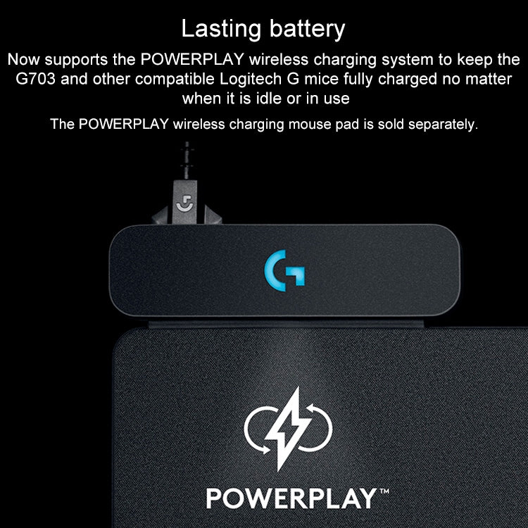 Logitech G703 LIGHTSPEED 16000 DPI 6 Programmable Buttons HERO 16K Sensor RGB Backlight Wireless Optical Gaming Mouse(Black) - free shipping - PMC TechLife - Order now!