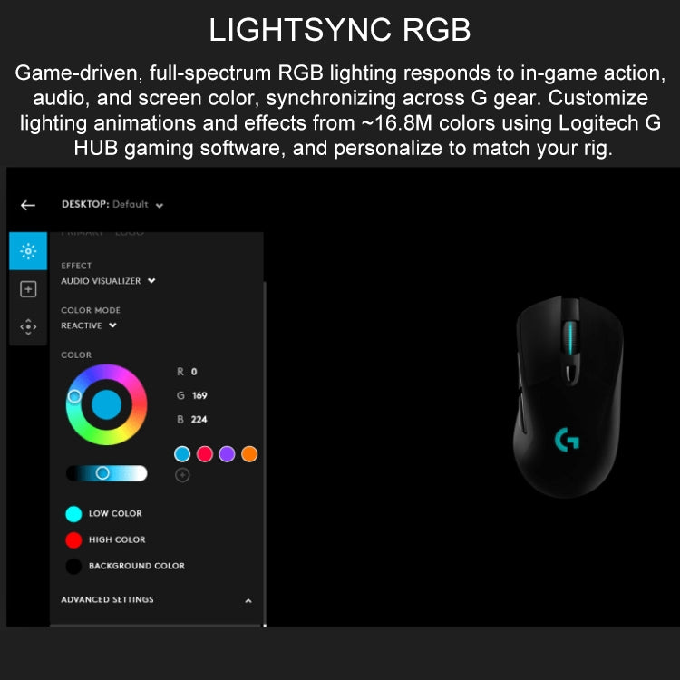 Logitech G703 LIGHTSPEED 16000 DPI 6 Programmable Buttons HERO 16K Sensor RGB Backlight Wireless Optical Gaming Mouse(Black) - free shipping - PMC TechLife - Order now!