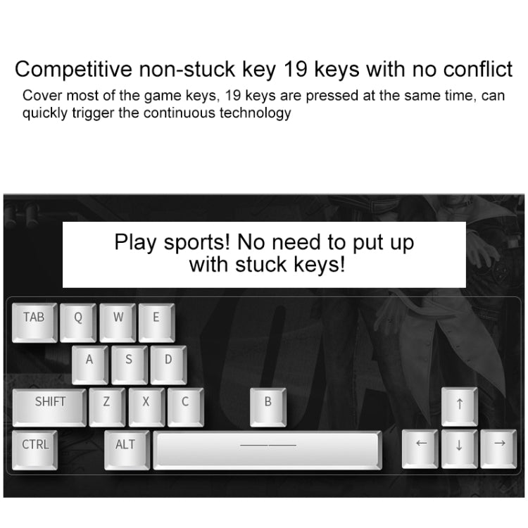 YINDIAO V2 Mechanical Feel Gaming Keyboard Mouse Set (White Rainbow Light) - free shipping - PMC Jewellery - Order now!