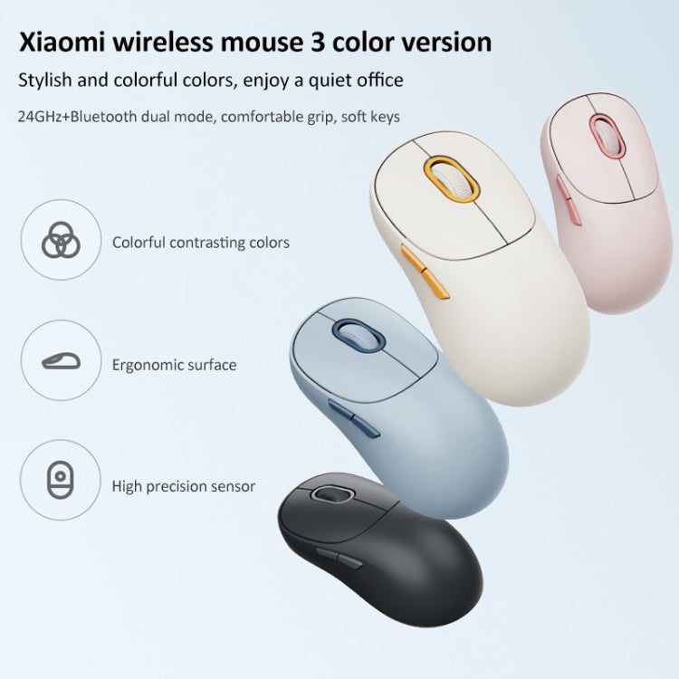 Original Xiaomi Dual-mode 1200DPI Ultra-thin Computer Mouse 3 (Pink) - Wireless Mice by Xiaomi | Online Shopping South Africa | PMC TechLife | Buy Now Pay Later Mobicred