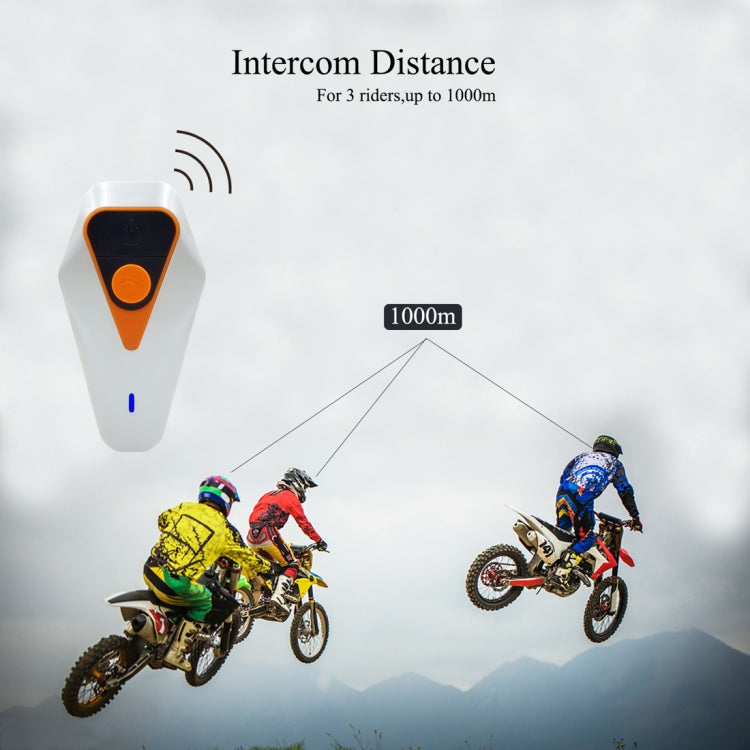 WT002 1000m IPX5 Waterproof Motorcycle 2 Users Full Duplex Talking Bluetooth Intercom Multi-Interphone Headsets, Support Receive Calling & Listen Music & Noise Reduction - Motorcycle Walkie Talkie by PMC Jewellery | Online Shopping South Africa | PMC Jewellery | Buy Now Pay Later Mobicred