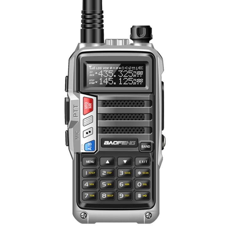 Baofeng BF-UV5R Plus S9 FM Interphone Handheld Walkie Talkie, US Plug (Silver) - free shipping - PMC Jewellery - Order now!