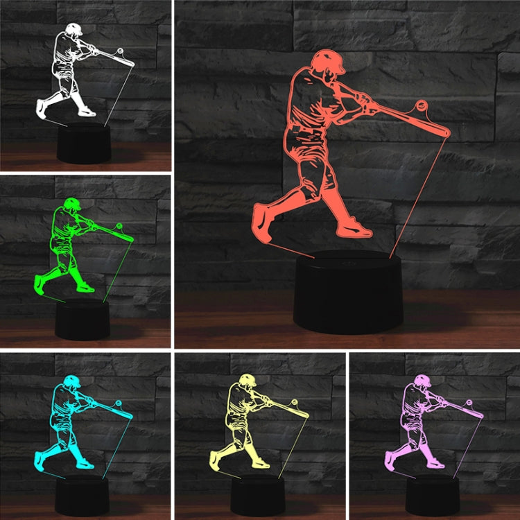 Playing Baseball Shape 3D Colorful LED Vision Light Table Lamp, Charging Touch Version - Novelty Lighting by PMC TechLife | Online Shopping South Africa | PMC TechLife | Buy Now Pay Later Mobicred