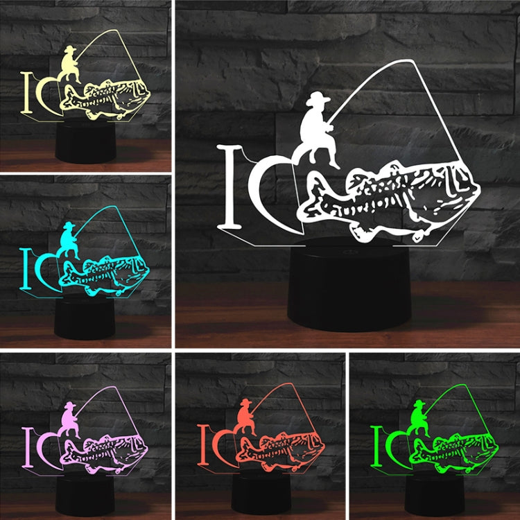 Fishing Shape 3D Colorful LED Vision Light Table Lamp, 16 Colors Remote Control Version - Novelty Lighting by PMC TechLife | Online Shopping South Africa | PMC TechLife | Buy Now Pay Later Mobicred