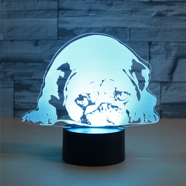 Prostrated Dog Shape 3D Colorful LED Vision Light Table Lamp, Crack Touch Version - Novelty Lighting by PMC TechLife | Online Shopping South Africa | PMC TechLife | Buy Now Pay Later Mobicred