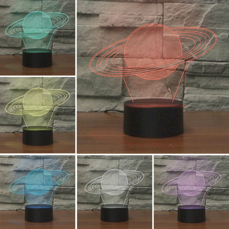 Saturn Shape 3D Colorful LED Vision Light Table Lamp, USB Touch Version - Novelty Lighting by PMC TechLife | Online Shopping South Africa | PMC TechLife | Buy Now Pay Later Mobicred