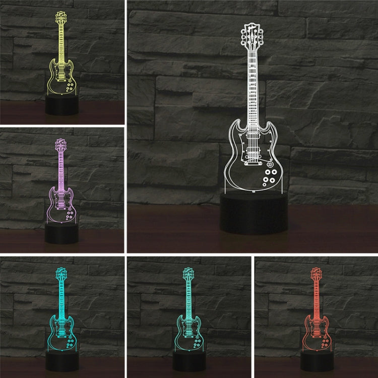 Five-string Guitar Shape 3D Colorful LED Vision Light Table Lamp, 16 Colors Remote Control Version - Novelty Lighting by PMC TechLife | Online Shopping South Africa | PMC TechLife | Buy Now Pay Later Mobicred