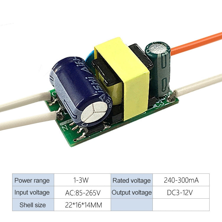 1-3W LED Driver Adapter Isolated Power Supply AC 85-265V to DC 3-12V - LED Drivers by PMC TechLife | Online Shopping South Africa | PMC TechLife