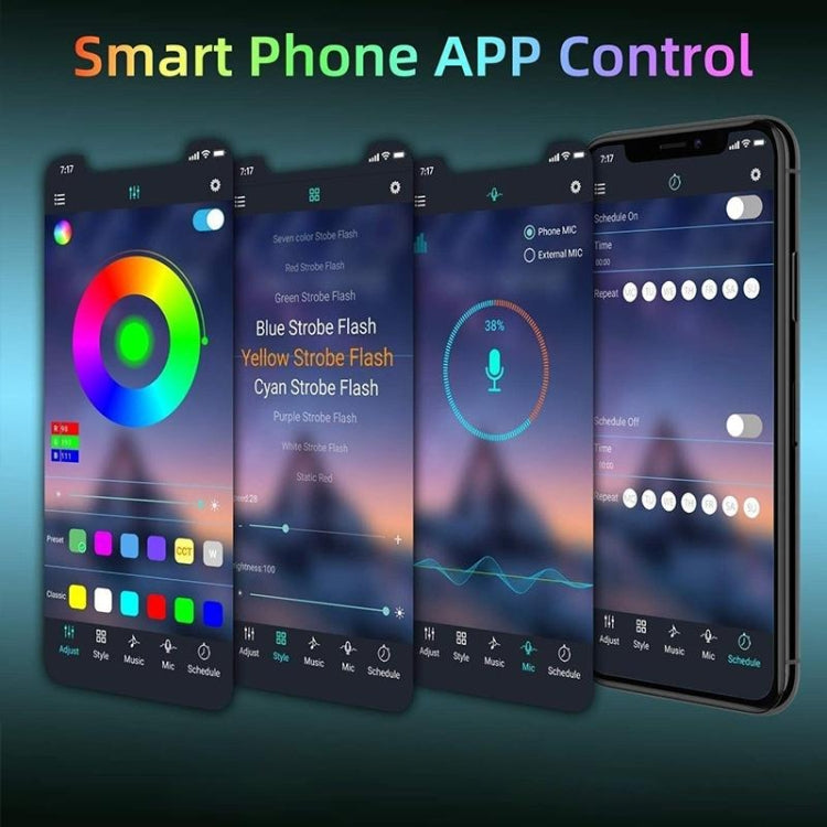 Smart Bluetooth APP Control Bare Board 2835 SMD RGB LED Rope Light, 60 LED/m, Length: 5m, 12V 2A 100-240V(AU Plug) - Bare Board Light by PMC TechLife | Online Shopping South Africa | PMC TechLife | Buy Now Pay Later Mobicred