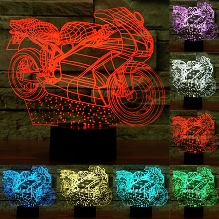 Motorcycle Shape 3D Touch Switch Control LED Light , 7 Colour Discoloration Creative Visual Stereo Lamp Desk Lamp Night Light - Novelty Lighting by PMC TechLife | Online Shopping South Africa | PMC TechLife | Buy Now Pay Later Mobicred