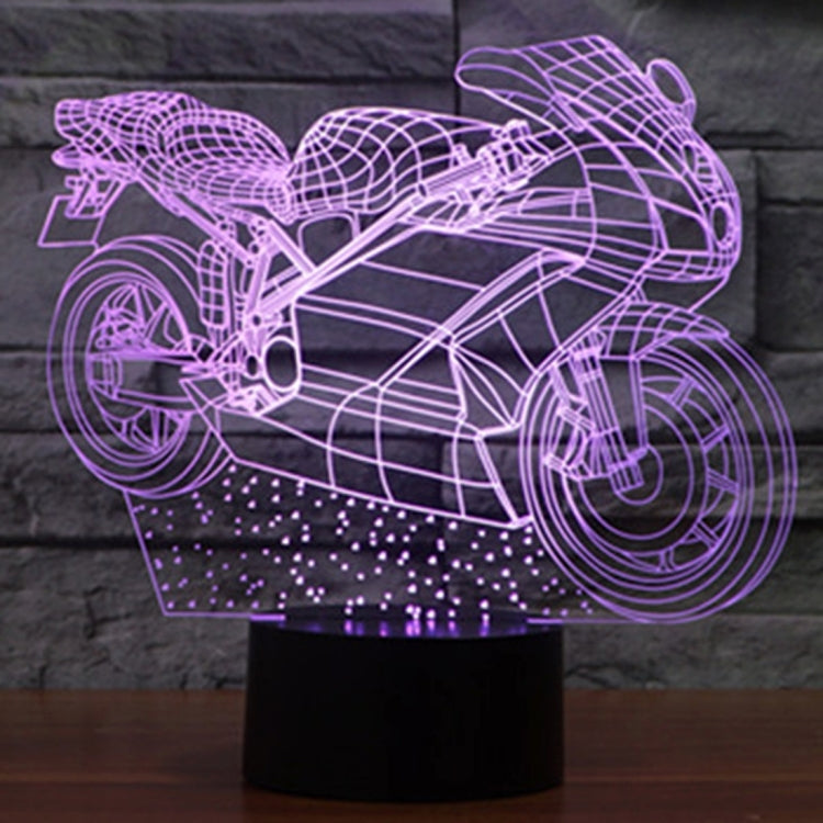 Motorcycle Shape 3D Touch Switch Control LED Light , 7 Colour Discoloration Creative Visual Stereo Lamp Desk Lamp Night Light - Novelty Lighting by PMC TechLife | Online Shopping South Africa | PMC TechLife | Buy Now Pay Later Mobicred