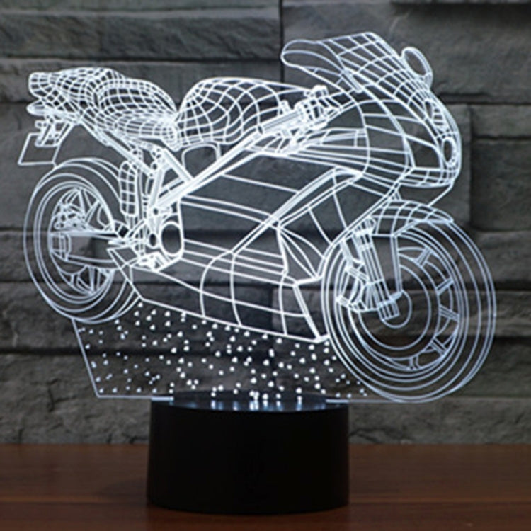 Motorcycle Shape 3D Touch Switch Control LED Light , 7 Colour Discoloration Creative Visual Stereo Lamp Desk Lamp Night Light - Novelty Lighting by PMC TechLife | Online Shopping South Africa | PMC TechLife | Buy Now Pay Later Mobicred