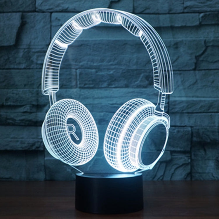 Headset Shape 3D Touch Switch Control LED Light , 7 Colour Discoloration Creative Visual Stereo Lamp Desk Lamp Night Light - Novelty Lighting by PMC TechLife | Online Shopping South Africa | PMC TechLife | Buy Now Pay Later Mobicred