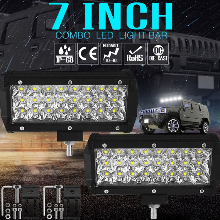 7 inch 18W 1800LM 3 Row LED Strip Light Working Refit Off-road Vehicle Lamp Roof Strip Light - Work Lights by PMC Jewellery | Online Shopping South Africa | PMC Jewellery | Buy Now Pay Later Mobicred