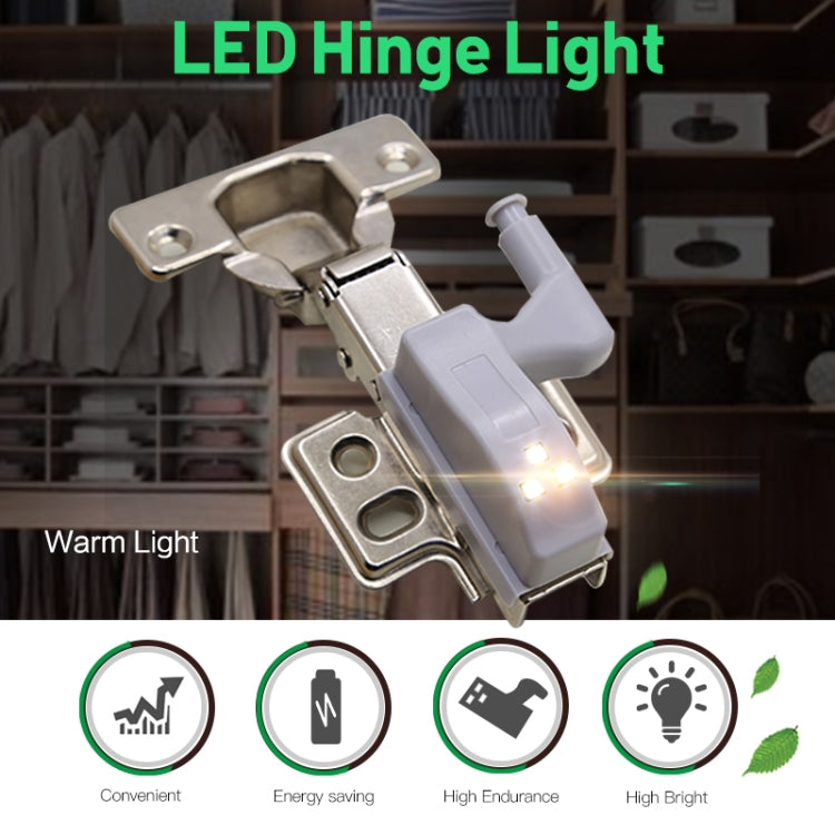 10 PCS 0.3W Universal Inner Hinge LED Sensor lamp Cupboard 3 LEDs Night light Auto ON/OFF Bulb(Warm White) - Sensor LED Lights by PMC TechLife | Online Shopping South Africa | PMC TechLife | Buy Now Pay Later Mobicred