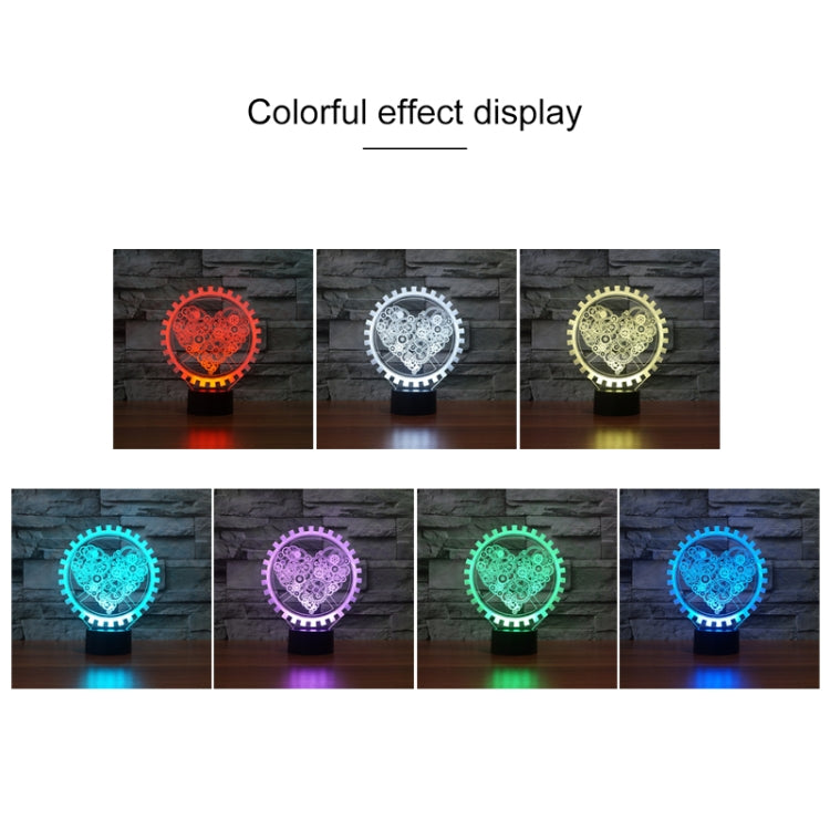 Gear Heart Shape 3D Colorful LED Vision Light Table Lamp, USB & Battery Version - Novelty Lighting by PMC TechLife | Online Shopping South Africa | PMC TechLife | Buy Now Pay Later Mobicred