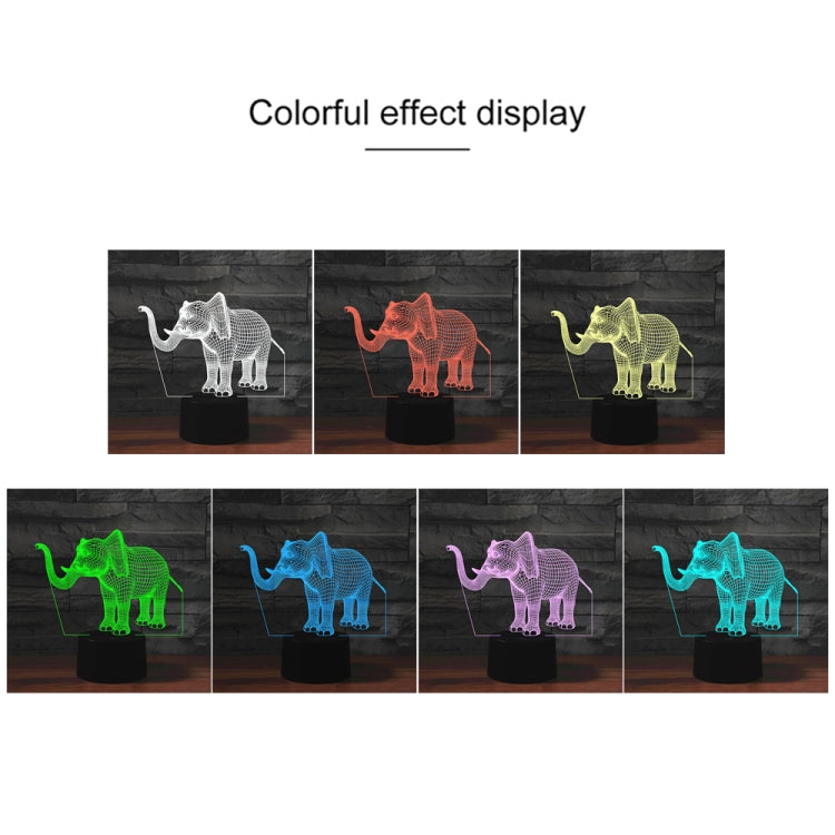 Elephant Shape 3D Colorful LED Vision Light Table Lamp, USB & Battery Version - Novelty Lighting by PMC TechLife | Online Shopping South Africa | PMC TechLife | Buy Now Pay Later Mobicred