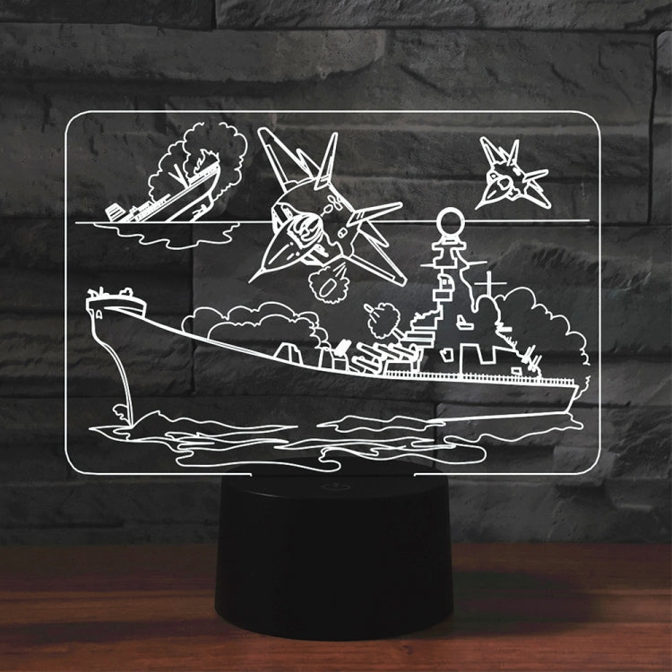 Airplane Group Shape 3D Colorful LED Vision Light Table Lamp, USB Touch Version - Novelty Lighting by PMC TechLife | Online Shopping South Africa | PMC TechLife | Buy Now Pay Later Mobicred