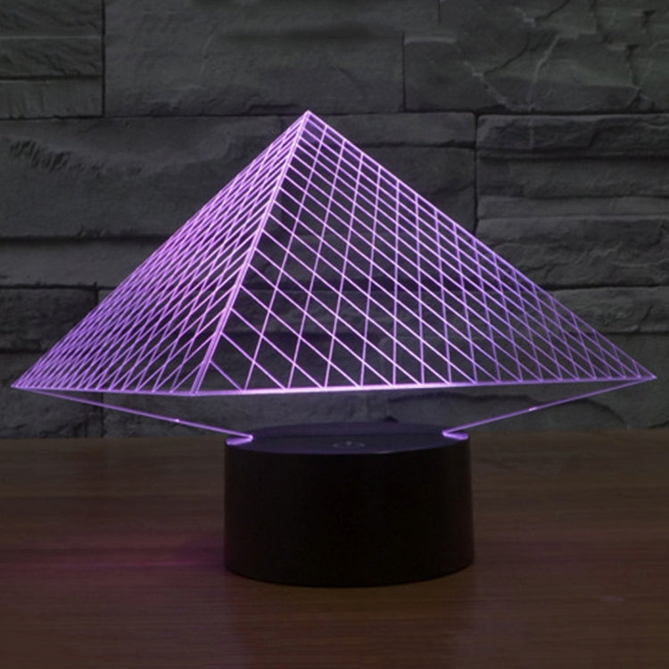 Pyramid Style 3D Touch Switch Control LED Light , 7 Colour Discoloration Creative Visual Stereo Lamp Desk Lamp Night Light - Novelty Lighting by PMC TechLife | Online Shopping South Africa | PMC TechLife | Buy Now Pay Later Mobicred
