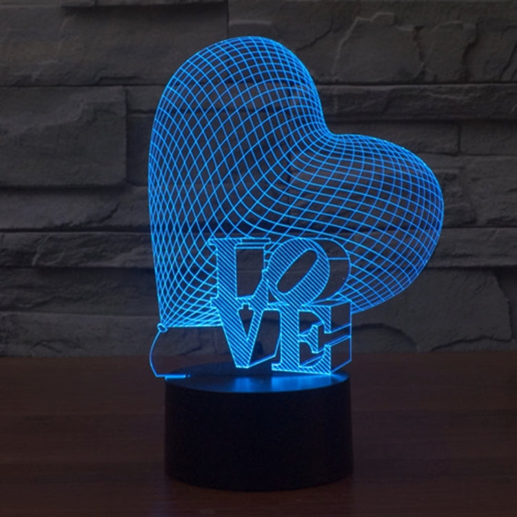 Heart and LOVE Style 3D Touch Switch Control LED Light, 7 Colour Discoloration Creative Visual Stereo Lamp Desk Lamp Night Light - Novelty Lighting by PMC TechLife | Online Shopping South Africa | PMC TechLife | Buy Now Pay Later Mobicred
