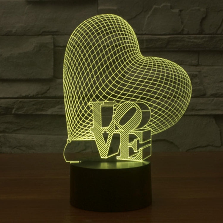 Heart and LOVE Style 3D Touch Switch Control LED Light, 7 Colour Discoloration Creative Visual Stereo Lamp Desk Lamp Night Light - Novelty Lighting by PMC TechLife | Online Shopping South Africa | PMC TechLife | Buy Now Pay Later Mobicred