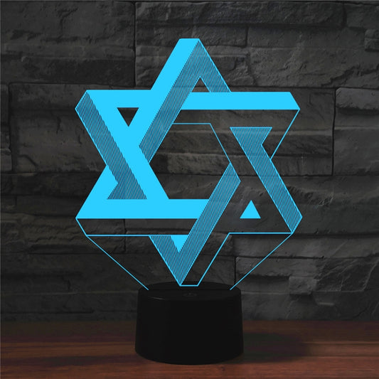 Pentagram Shape 3D Colorful LED Vision Light Table Lamp, Charging Touch Version - Novelty Lighting by PMC Jewellery | Online Shopping South Africa | PMC Jewellery | Buy Now Pay Later Mobicred