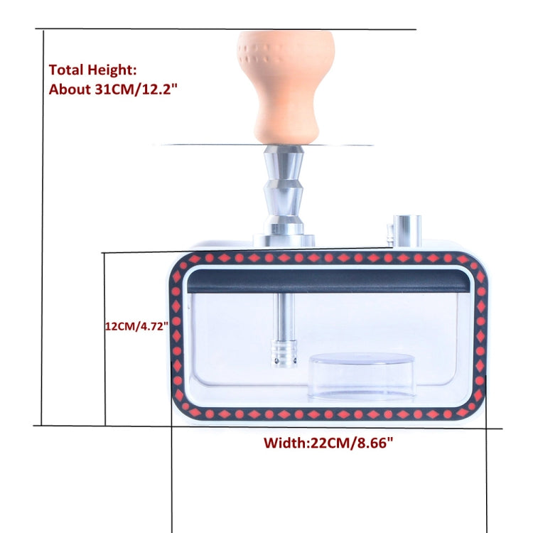 22528-YZH Acrylic Double Pipe Hookah Set (Blue) - Hookah Accessories by PMC TechLife | Online Shopping South Africa | PMC TechLife