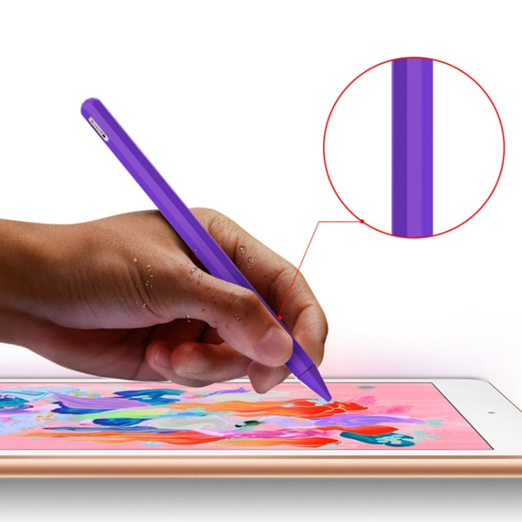 Stylus Pen Silica Gel Protective Case for Apple Pencil 2 (Light Purple) - Pencil Accessories by PMC Jewellery | Online Shopping South Africa | PMC Jewellery | Buy Now Pay Later Mobicred