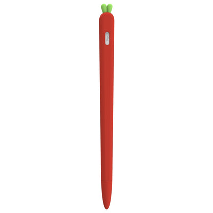 LOVE MEI For Apple Pencil 2 Carrot Shape Stylus Pen Silicone Protective Case Cover(Red) - Pencil Accessories by LOVE MEI | Online Shopping South Africa | PMC Jewellery