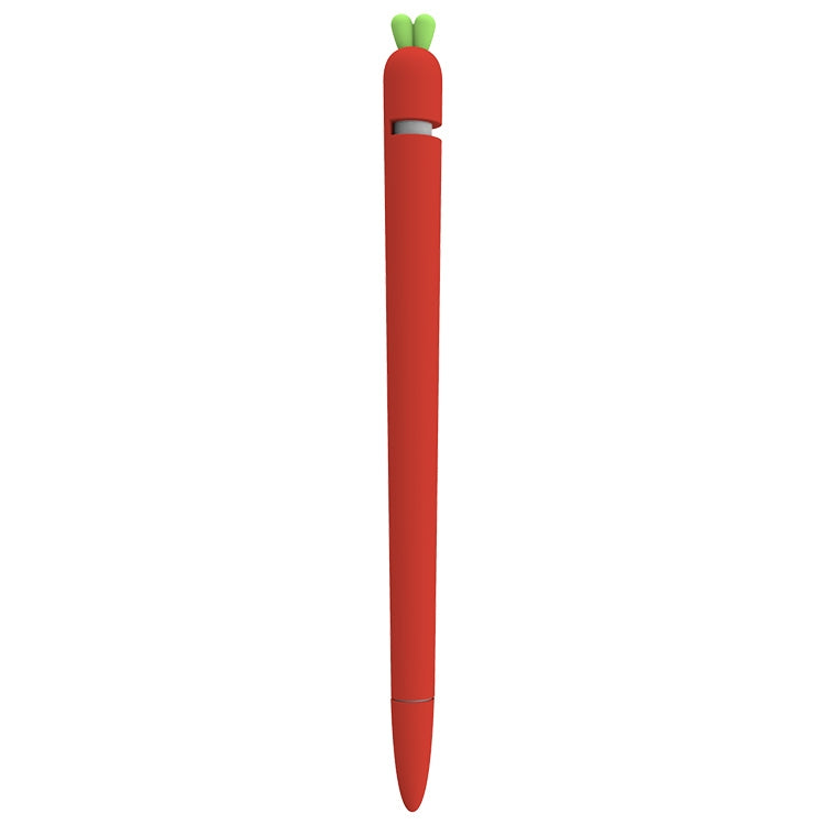 LOVE MEI For Apple Pencil 1 Carrot Shape Stylus Pen Silicone Protective Case Cover (Red) - Pencil Accessories by LOVE MEI | Online Shopping South Africa | PMC Jewellery